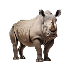 Obraz premium Rhino isolated on white and transparent background. Ideal for use in advertising. Generative ai