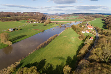 Fototapeta premium Fluss in Deutschland aus der Luft