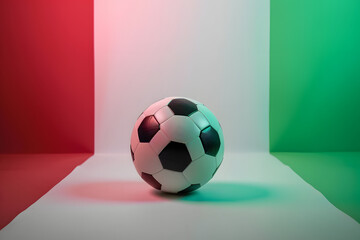 Soccer Ball on Vibrant Background Representing Team Colors