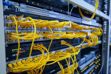 Data center and network devices in high performance operation. based
