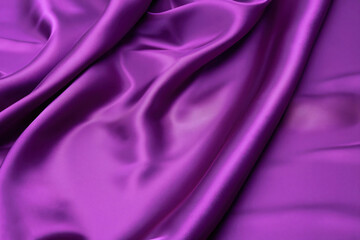 purple silk background, satin texture, waving textile