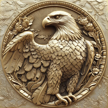 eagle metal coin embossed " ai generated "