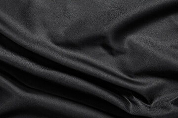black silk background, satin texture, waving textile