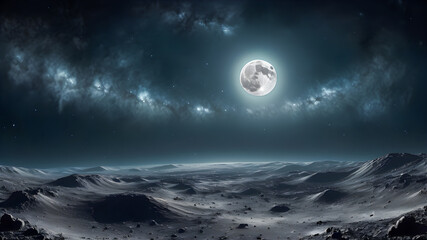 Naklejka na ściany i meble Huge moon in the night sky.