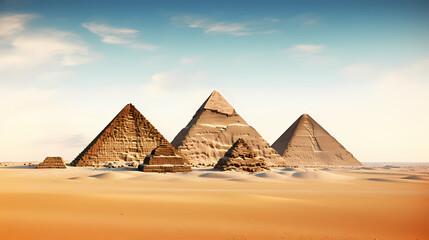 Huge mysterious futuristic pyramid in digital art style