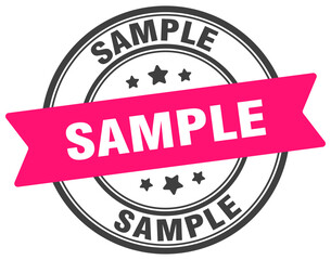 sample stamp. sample label on transparent background. round sign
