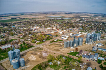 Aerial View of Wagner, South Dakota during Spring