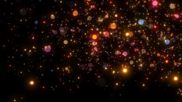sparkling particle black abstract space background video
