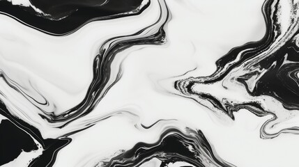 Black and White Abstract Painting With White Background