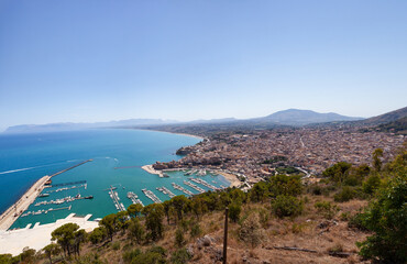 Fototapeta na wymiar Aerial photographs of Castellamare del Golfo in Sicily