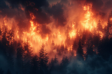 Fototapeta na wymiar Blazing Forest Fire