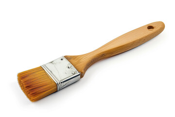 wooden paint brush isolated on white background