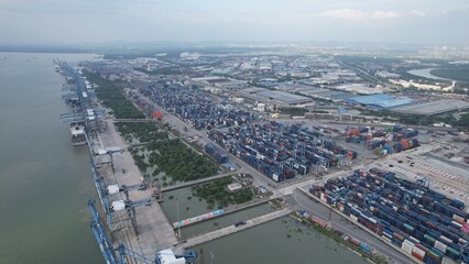 Klang, Malaysia - February 11 2024: The Container Ports of Klang