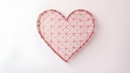 Light Pink Paper Heart on a white Background