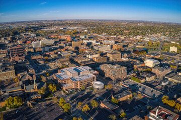Aerial View of Sioux Falls, South Dakota in Autumn