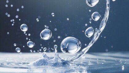 The moment when water droplets splash. Realistic depiction, close-up