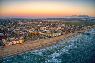 Aerial View of Imperial Beach, California with Tijuana, Mexico in the Distance © Jacob