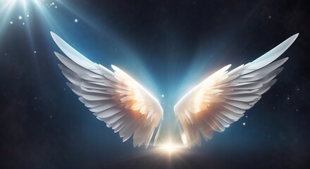 Angle wing open in the dark background