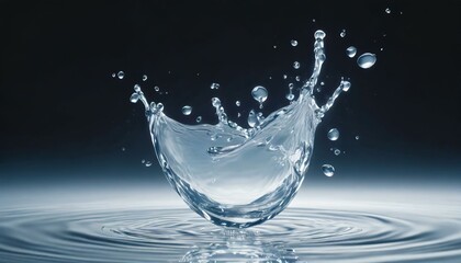 Water droplets splash uniquely. Realistic depiction, close-up