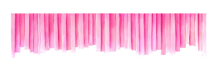 Retro vintage ribbon watercolor background. Colorful decorative pink border. - 740792468