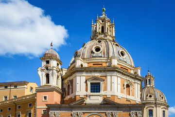 Santa Maria di Loreto (Church of Saint Mary of Loreto) in Rome, Italy. The Piazza del Campidoglio...