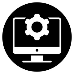 computer networking glyph icon