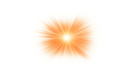 Sun light ray cut out. Isolated glowing sun ray on transparent background