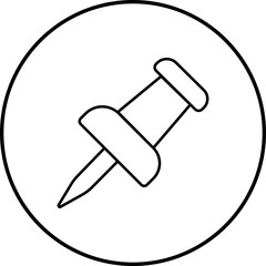 Push pin icon. Thumbtack for note attach. Paperclip symbol Pushpin line style isolated transparent background A needle for fixing on a board or map stock vector for web or app