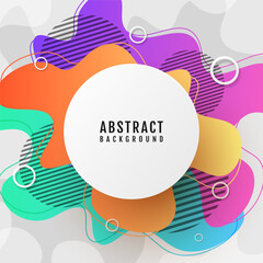 3D white circle background overlap layer on bright space with colorful waves shape effect decoration. Modern graphic design element cutout style concept for web, poster, flyer, card, or brochure cover