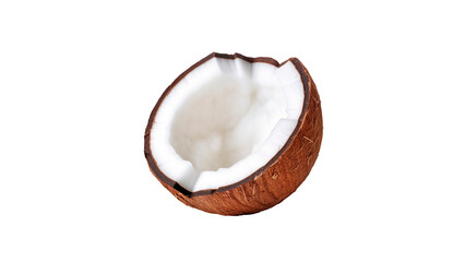 Coconut fruit cut out. Isolated coconut fruit on transparent background