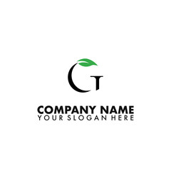 Elegant Lettering G logo with leaves vector design.