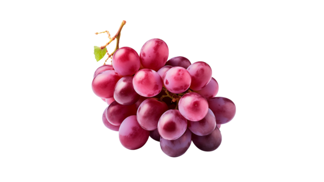 Isolated grape fruit cut out. Purple grape fruit on transparent background