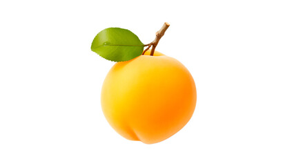 Isolated apricot fruit cut out. Peach fruit on transparent background - obrazy, fototapety, plakaty