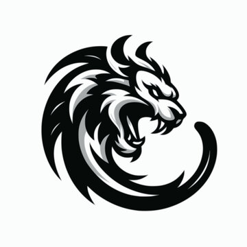 Panther Stylized. Menacing Stylized Creature. A Textless Logo with a White Background