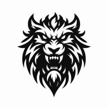 Panther Stylized. White-Background Logo with a Menacing Stylized Creature