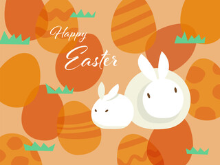 Obraz premium Easter bunny and eggs background