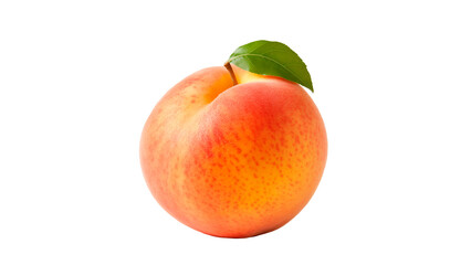 Isolated peach fruit cut out. Whole peach fruit on transparent background