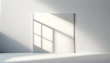 empty room with window, white wall with shadow from the window, minimalist design
