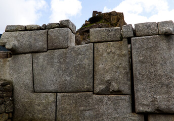 Detail Of Inca Stone Walls Machu Picchu Peru South America