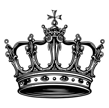 royal crown in vintage vector