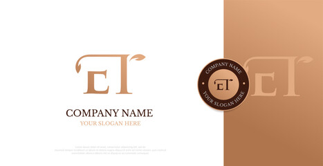 Initial ET Logo Design Vector