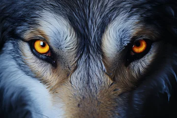 Fotobehang beautiful eyes of a wild wolf © wendi