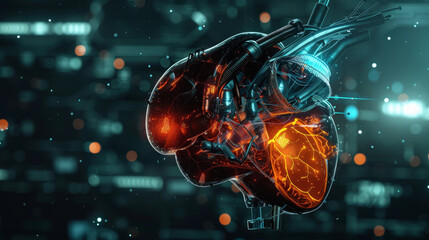 Cyborg liver a medical marvel blending organic life with robotics 3D reality