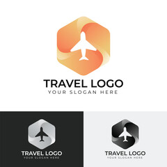 Travelling travel colorful gradient logo design