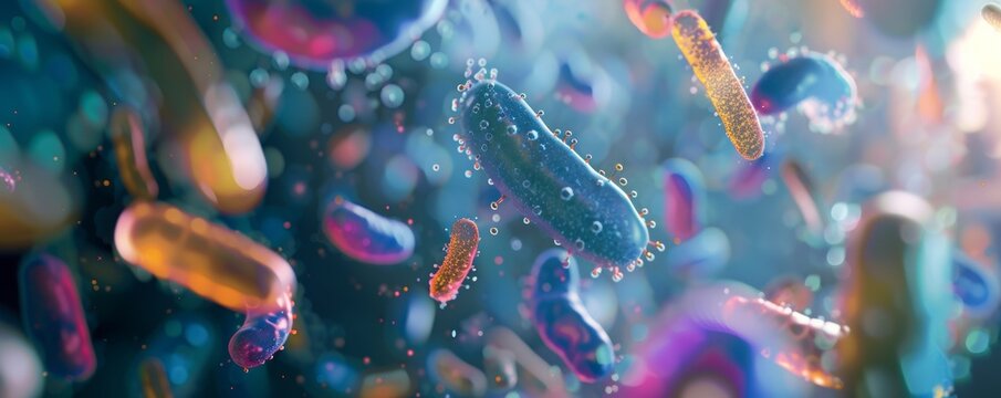 Vivid Microbiology - Colorful Bacteria Illustration
