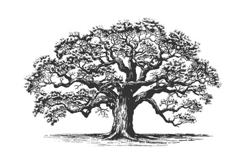 Oak hand drawn. Vector illustration design.