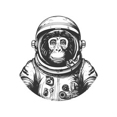 Astronaut monkey. Vector illustration design.