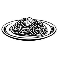 Italian pasta  Spaghetti on a plate vector