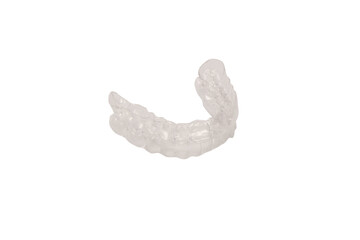 Transparent mouth guard isolated on a white.