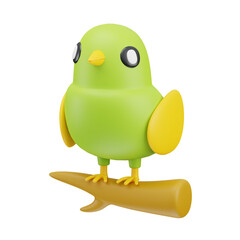 3d spring bird icon